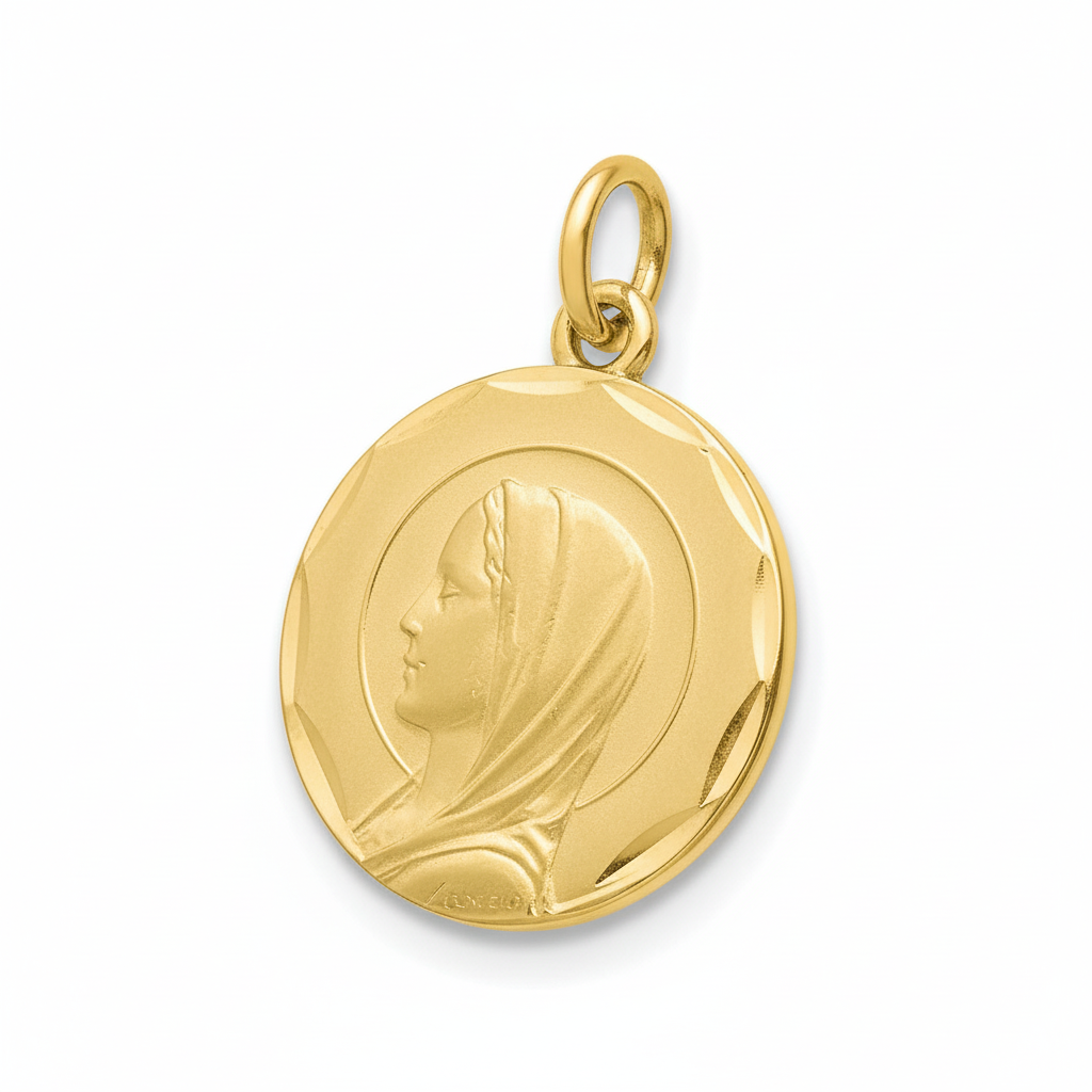Pendentif Médaille Or 18k Vierge Marie