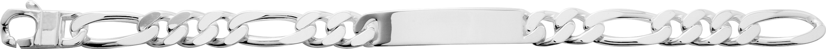 Gourmette Homme Argent Rhodié Poli figaro Largeur 10mm