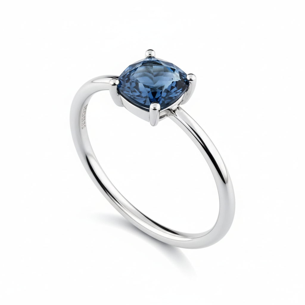 Bague Or Blanc 18k bleu Topaze Bleu