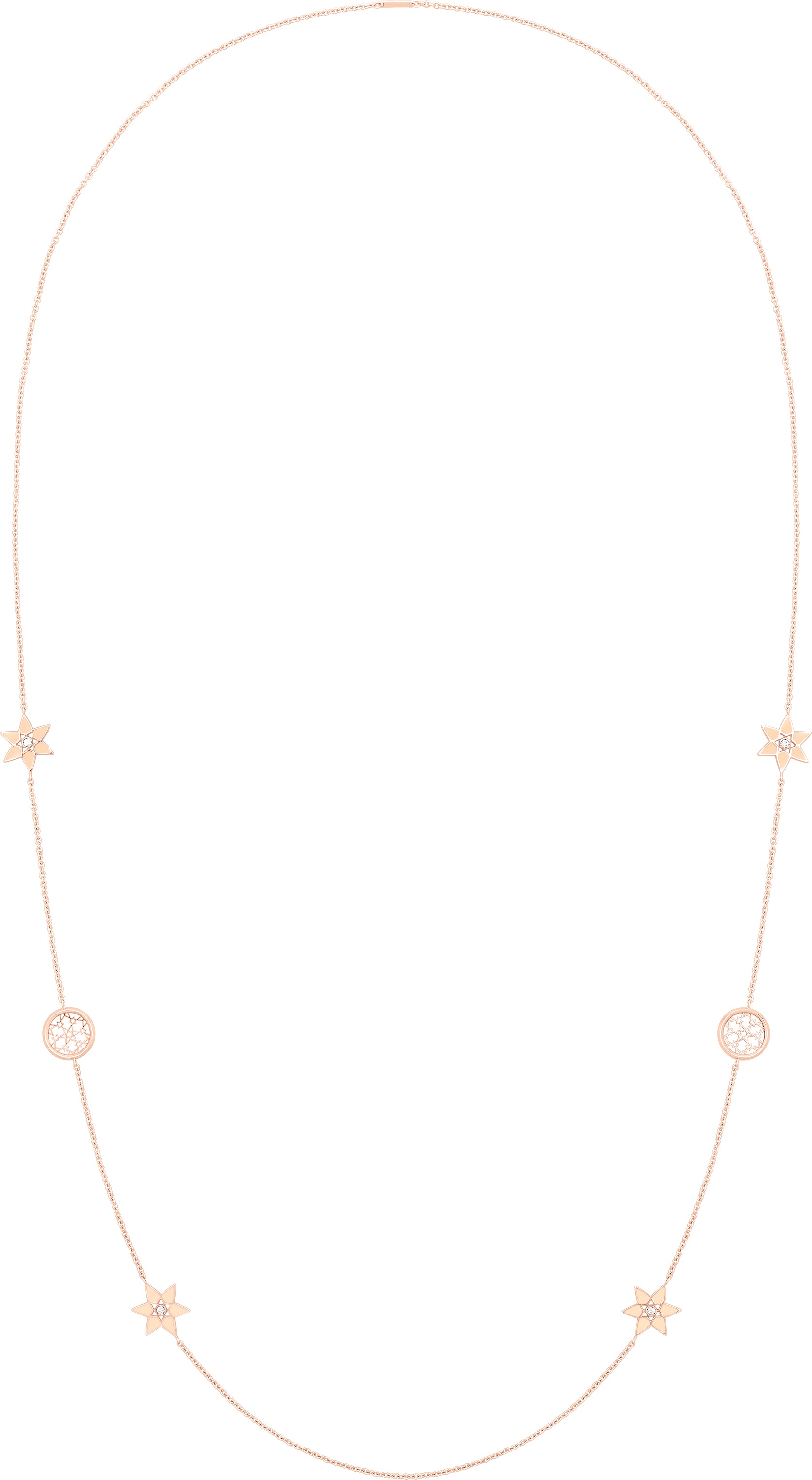 Collier Sautoir Or Rose 18k Diamant 0.12ct GH SI - Collier