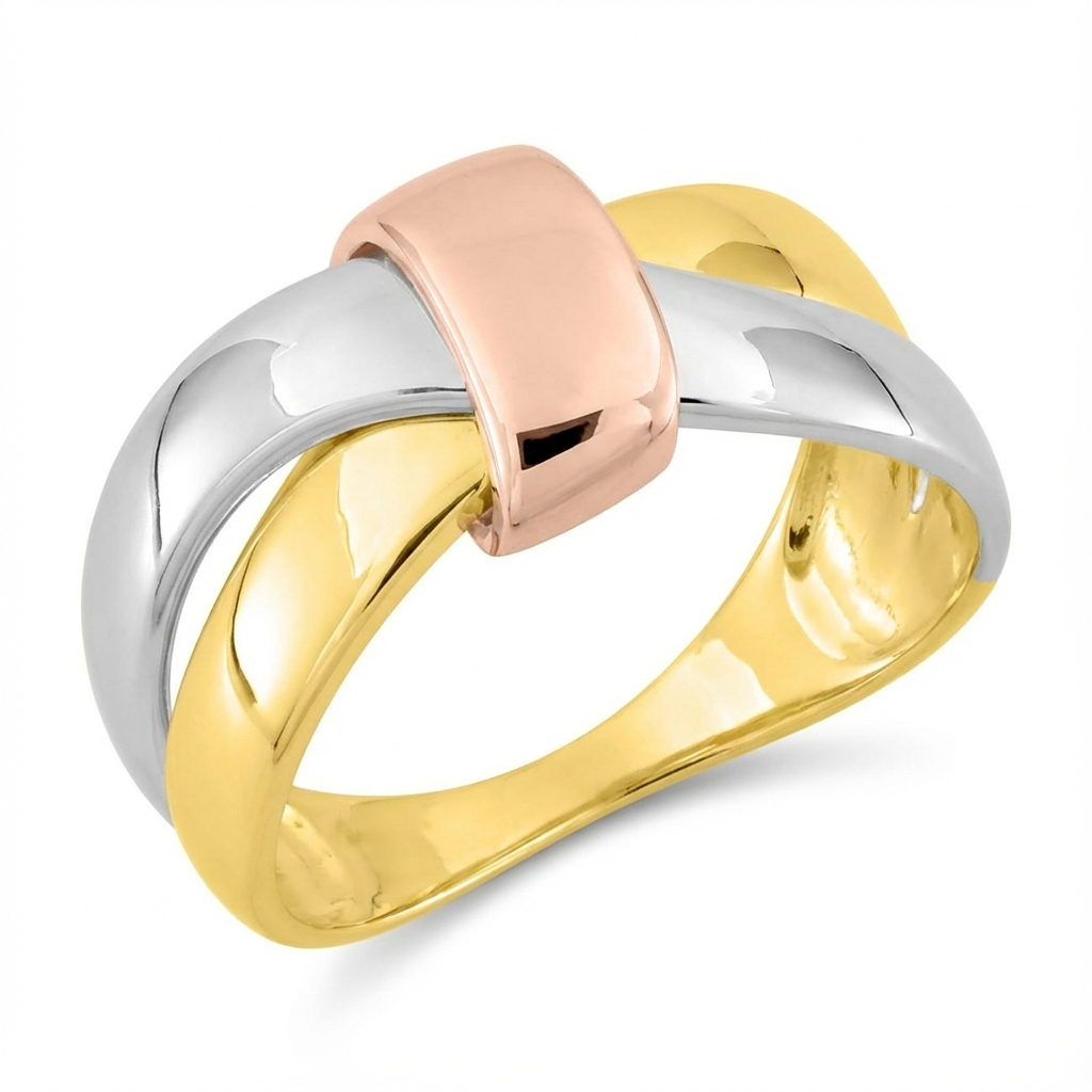 Bague Or Jaune Blanc et Rose 18k