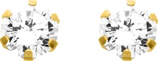 Boucles d'oreilles Clous Plaqué Or Largeur 7mm Zirconium