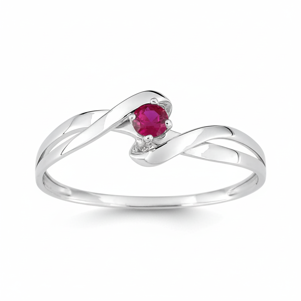 Bague Or Blanc Rubis