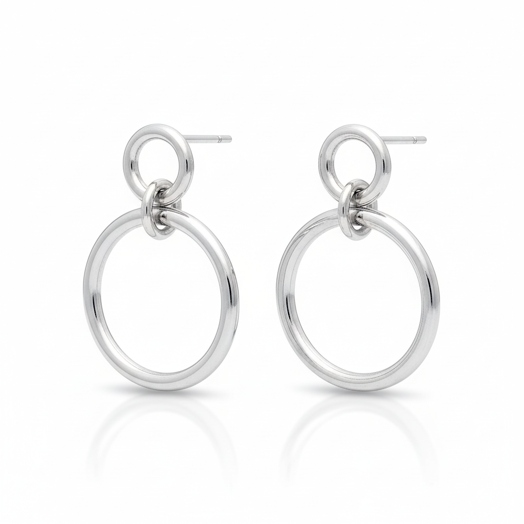 Boucles d'oreilles Pendantes Argent Rhodié - Boucles d'oreilles