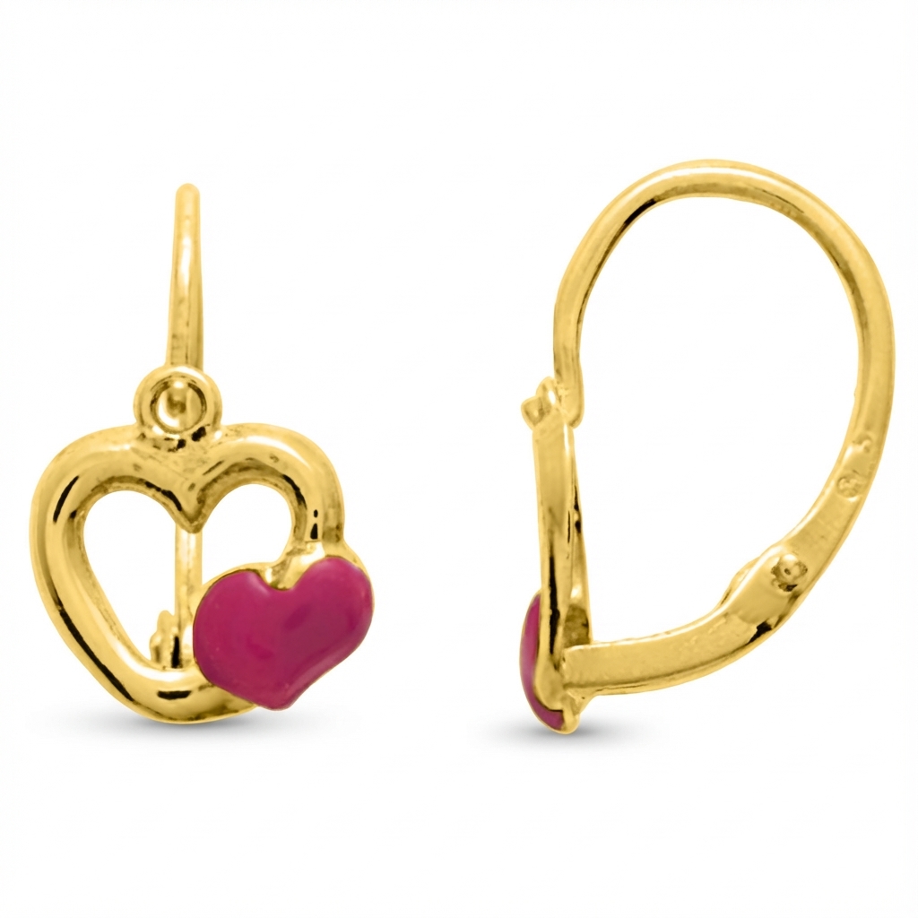 Boucles d'oreilles Or 18k Coeur